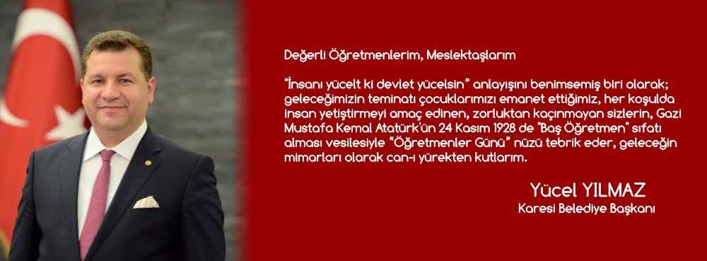 Başkan Yılmaz'ın "24 Kasım Öğretmenler Günü" mesajı