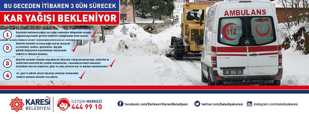 Bu geceden itibaren 3 gün sürecek kar yağışı bekleniyor