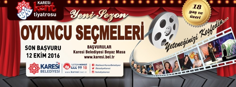 Karesi Kent Tiyatrosu Oyuncu Adaylarını Bekliyor.