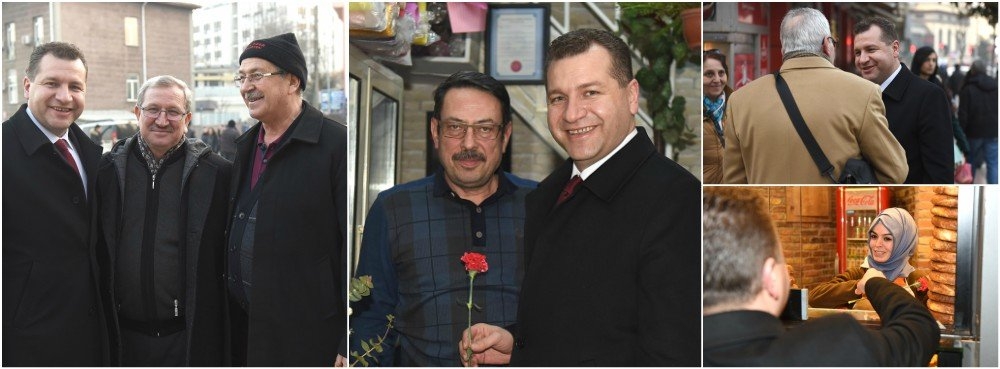 Başkan güne esnafla başladı