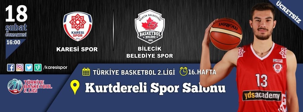 Karesispor'un konuğu Bilecik Belediyespor