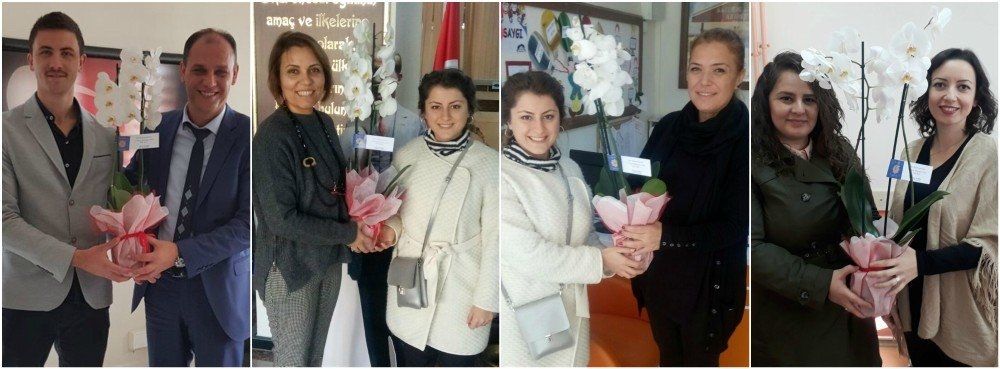 Yücel Yılmaz'dan meslektaşlarına çiçek sürprizi