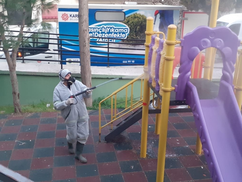 Karesi'de Dezenfektasyon Çalışmaları