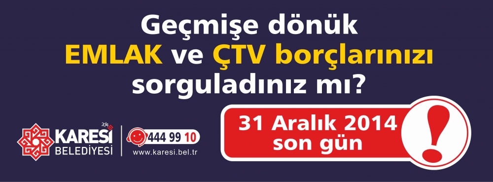 Geçmişe dönük EMLAK ve ÇTV borçlarınızı sorguladınız mı?