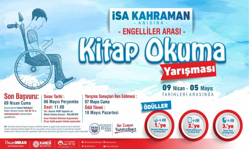 KARESİ BELEDİYESİ İSA KAHRAMAN ENGELLİLER ARASI KİTAP OKUMA YARIŞMASI ŞARTNAMESİ
