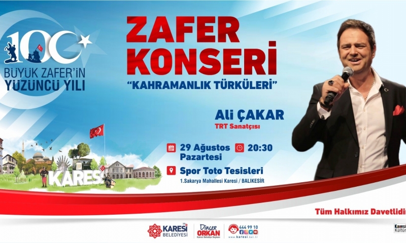 KARESİ BELEDİYESİ’NDEN ZAFER KONSERİ