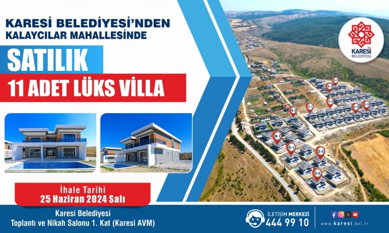 KARESİ BELEDİYE BAŞKANLIĞINDAN İHALE İLANI