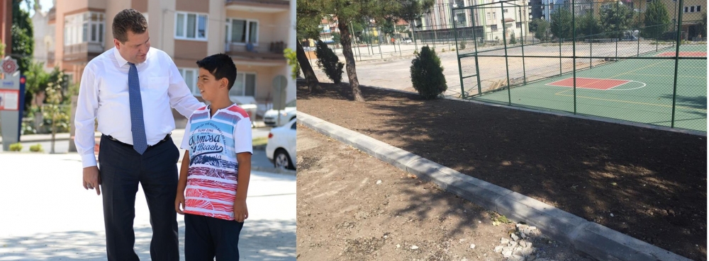 Karesi'de örnek semt spor sahaları yapılıyor