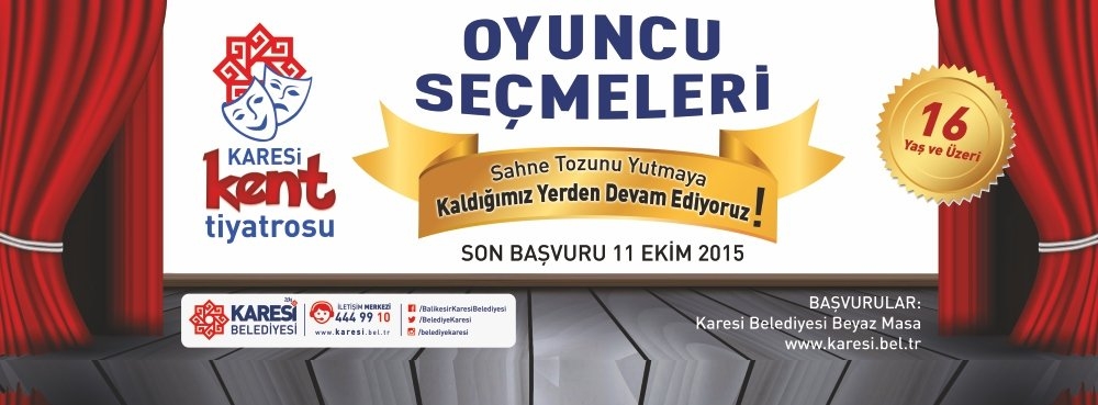 Karesi Kent Tiyatrosu Oyuncu Adaylarını Bekliyor...